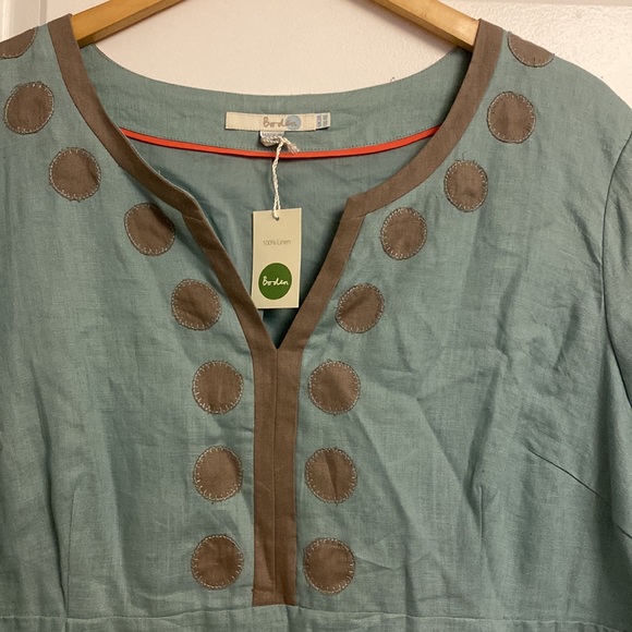BODEN UK Linen Dress. US 18. Lined. NWT - Picture 3 of 8